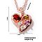 Brass Colorful Rhinestone Pendant Necklaces for Women, Fashionable and Versatile, Rose Gold, Heart, 15.75 inch(40cm)