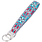 Iron with Polyester Inwrought Keychain, Deep Sky Blue, 165mm