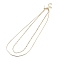 Brass Double Layer Necklaces, Real 18K Gold Plated, 16.26 inch(41.3cm)