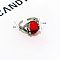 Retro Alloy with Resin Adjustable Cuff Rings, Antique Silver, Dragon, 16mm, Inner Diameter: Adjustable