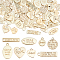 80Pcs 8 Style Eco-Friendly Alloy Pendants, Mixed Shapes, Light Gold, 13~24x13~25x1~2mm, Hole: 1.6~2.5mm, 10pcs/style