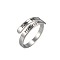 201 Stainless Steel Finger Rings, Word Be Fearless, Stainless Steel Color, Inner Diameter: 20mm