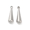 Non-Tarnish 304 Stainless Steel Pendants, Teardrop Charm, Stainless Steel Color, 17x5mm, Hole: 1.6mm