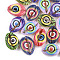 Printed Natural Cowrie Shell Beads, No Hole/Undrilled, Mixed Color, 20~25x13~17x7~8mm