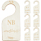 1 Set Wooden Baby Closet Divider, Hanging Organizer Signs, BurlyWood, 17x7.4x0.25cm, 7pcs/set