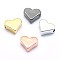 Brass Beads, Lead Free & Cadmium Free & Nickel Free, Heart, Mixed Color, 6x7x3mm, Hole: 1.2mm