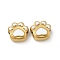 Ion Plating(IP) 304 Stainless Steel Beads, with Enamel, Real 18K Gold Plated, Cat Paw Print, White, 14x15x7mm, Hole: 3mm