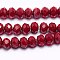 Imitation Jade Glass Bead Strands, Faceted, Rondelle, FireBrick, 4x3mm, Hole: 1mm, about 138pcs/strand, 16.5 inch
