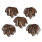 Natural Grey Agate Carved Pendants, Leaf Charms, 43~44x49~50x7~7.5mm, Hole: 1.4mm