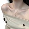 Teardrop 925 Sterling Silver Micro Pave Cubic Zirconia Pendant Necklaces, Matte Gold Color, 15.83 inch(40.2cm)