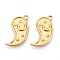 304 Stainless Steel Pendants, Yin-yang with Moon & Star, Ion Plating(IP), Real 18K Gold Plated, 26.5x14x2mm, Hole: 1.8mm