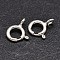 925 Sterling Silver Spring Ring Clasps, Silver, 9x6x1.37mm, Hole: 1.7mm, about 116pcs/20g