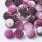 Imitation Pearl Acrylic Beads, Berry Beads, Combined Beads, Rainbow Gradient Mermaid Pearl Beads, Round, Deep Pink, 10mm, Hole: 1mm, about 200pcs/bag