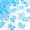 Transparent Acrylic Pendants, Faceted, Bear, Deep Sky Blue, 19.5x13.5x10.5mm, Hole: 1.5mm, about 400pcs/500g