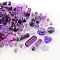 Acrylic Beads, Mixed Shapes, Purple, 5.5~28x6~20x3~11mm, Hole: 1~5mm
