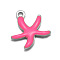 304 Stainless Steel Enamel Charms, Starfish Charms, Hot Pink, 11.5x10x2.5mm, Hole: 1mm