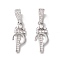 Eco-Friendly Brass Micro Pave Cubic Zirconia Pendants, Long-Lasting Plated, Real Platinum Plated, Cadmium Free & Lead Free, Letter, Letter.P, 16~20x7~11.5x1.5~2.2mm, Hole: 6.5x3.5mm
