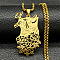 201 Stainless Steel Pendant Necklaces, Cat, Golden, 23.62 inch(60cm)