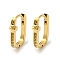 304 Stainless Steel Hoop Earring Findings, Oval with Cross, Earring Settings for Rhinestone, Real 14K Gold Plated, 19 Gauge, 15.5x4mm, Pin: 0.9mm, Fit for 1mm Rhinestone