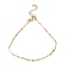 Ion Plating(IP) 304 Stainless Steel Textured Bar Link Chain Bracelets, Golden, 7-1/8 inch(18.1cm)