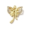 Rack Plating Brass Micro Pave Cubic Zirconia Pendants, with Jump Ring, Long-Lasting Plated, Lead Free & Cadmium Free, Bowknot, Real 18K Gold Plated, 19x16x3.5mm, Hole: 3mm