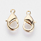 Brass Lobster Claw Clasps, Nickel Free, Real 18K Gold Plated, 12x7x2.5mm, Hole: 1mm