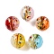 Handmade Lampwork Beads, Round with Flower, Two Tone, Mixed Color, 12x12~12.5mm, Hole: 1.2~1.6mm