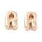 Rack Plating Alloy Pendants, Cadmium Free & Lead Free, Electroplate Nickel, Light Gold, Letter R, 9x6.5x4mm, Hole: 1.5x2.5mm
