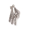 Non-Tarnish 304 Stainless Steel ASL Pendants, Gesture for OK, Stainless Steel Color, 39.5x18x18mm, Hole: 8x5mm