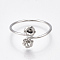 Brass Finger Ring Rhinestone Settings, Nickel Free, Real Platinum Plated, Fit for 2.5mm Rhinestone, Size 5~7, 15.5~17.5mm