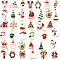 Alloy Enamel Pendants, for Christmas, Light Gold, Mixed Color, 12~27x7.5~19x1~3mm, Hole: 1.4~2mm, 38pcs/set