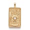 Brass Micro Pave Clear Cubic Zirconia Pendants, Real 18K Gold Plated, Tarot Card Charms, The Wheel of Fortune, Real 18K Gold Plated, 30x15x4mm, Hole: 3~4mm