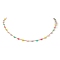 Real 18K Gold Plated Brass Enamel Heart Link Chain Necklaces, Colorful, 15.67 inch(39.8cm)