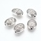 CCB Plastic Beads, Oval, Platinum, 24x18x9.5mm, Hole: 1.5mm