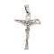 Non-Tarnish 201 Stainless Steel Pendants, Crucifix Cross, Stainless Steel Color, 39.5x26.5x1.5mm, Hole: 6.5x4mm