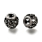 304 Stainless Steel European Beads, Large Hole Beads, Rondelle, Antique Silver, 10x9mm, Hole: 4mm