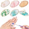 5Pcs 5 Colors Adjustable Resin Platette Rings, Imitation Agate, with Alloy Finger Ring, Nail Art Tool, for Acrylic UV Gel Polish Foundation Mixing, Oval, Mixed Color, 0.2cm, 1pc/color