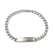 Non-Tarnish 304 Stainless Steel Curb Chain ID Bracelets for Women, Stainless Steel Color, 8-3/4x1/4 inch(22.2x0.8cm)
