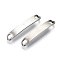 Tarnish Resistant 201 Stainless Steel Links Connectors, Stamping Blank Tag, Rectangle Oval, Stainless Steel Color, 30x5x4mm, Hole: 3x3mm