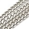 Aluminium Curb Chains, with Spool, Unwelded, Faceted, Platinum, 12x9x3.5mm, about 32.81 Feet(10m)/Roll