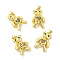 Brass Micro Pave Cubic Zirconia Pendants, Cadmium Free & Lead Free, Bear with Heart Charms, Mechanical Charms, Golden, Mixed Color, 29x16x8.5mm, Hole: 4.5x3mm