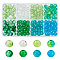 arricraft 200 Pcs 8 Colors 8mm Crackle Glass Beads, Ocean Color Two Tone Crackle Lampwork Beads Crystal Glass Beads for Sea Themed Bracelet Jewelry Making, Vase Decor, 1.3mm Hole