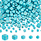 PH PandaHall 318pcs 5 Sizes Natural Blue Turquoise Beads Cracked Spacer Beads Set Cube Beads for Bracelet Necklace Jewelry Making Stone Beads for Home Party Decorations DIY Crafts 4~10mm Hole: 1.2mm