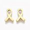 304 Stainless Steel Pendants, Awareness Ribbon, Golden, 12x9x3mm, Hole: 1.8mm