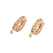 Brass Micro Pave Clear Cubic Zirconia Spring Ring Clasps, with Bail Beads/Tube Bails, Nickel Free, Golden, 11x9x2mm, Hole: 1.4mm