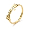 Ion Plating(IP) 304 Stainless Steel Word Adjustable Ring, Real 18K Gold Plated, Inner Diameter: 17mm