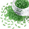 Transparent Glass Bugle Beads, Round Hole, Sea Green, 3~8x2mm, Hole: 0.7mm, about 450g/pound