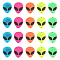 CHGCRAFT 20Pcs 5 Colors Alien Face Acylic Connector Charms Links for DIY Earrings Craft Making, Mixed Color