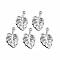 Non-Tarnish 304 Stainless Steel Pendants, Tropical Leaf Charms, Monstera Leaf, Stainless Steel Color, 35x19.5x2.5mm, Hole: 2mm