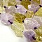 Nuggets Natural Lemon Quartz and Amethyst Beads Strands, 17~38x16~30mm, Hole: 2mm, about 14~15pcs/strand, 15.7 inch